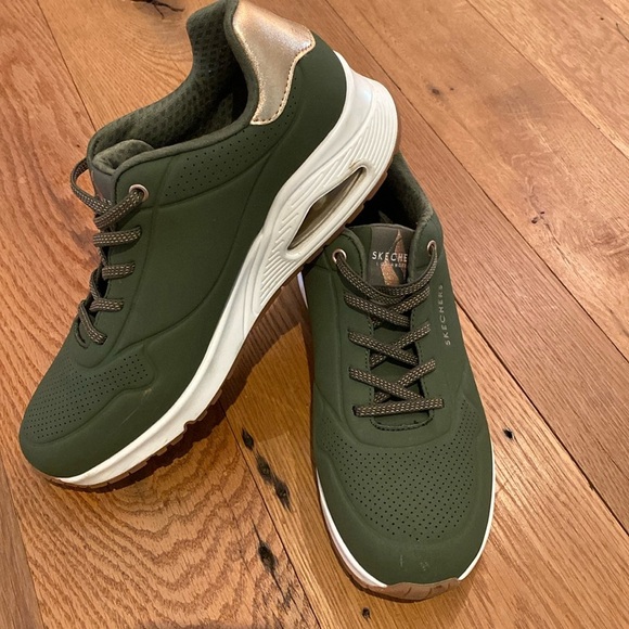Skechers Uno Shimmer Away Sneaker Style 155196 Olive Gold Size 10 - Picture 1 of 9
